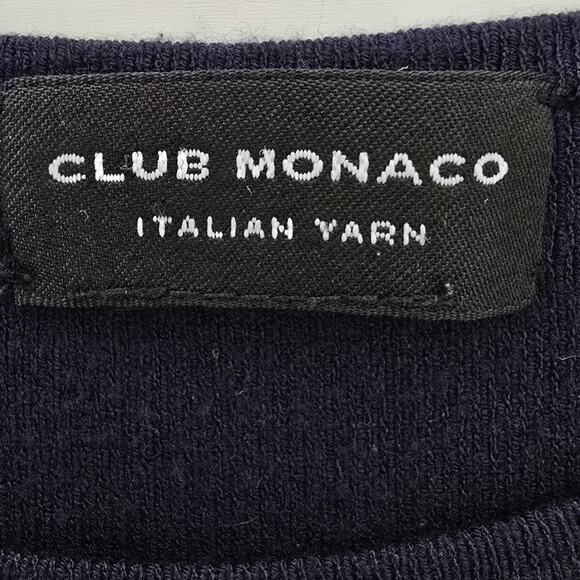 Club Monaco Dress Italian Yarn Knit Stretch Sleeveless Navy Blue Size XS / XXS - Picture 10 of 11